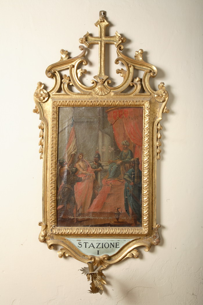 stazione I: Gesù condannato a morte (dipinto) - ambito emiliano (prima metà sec. XVIII)