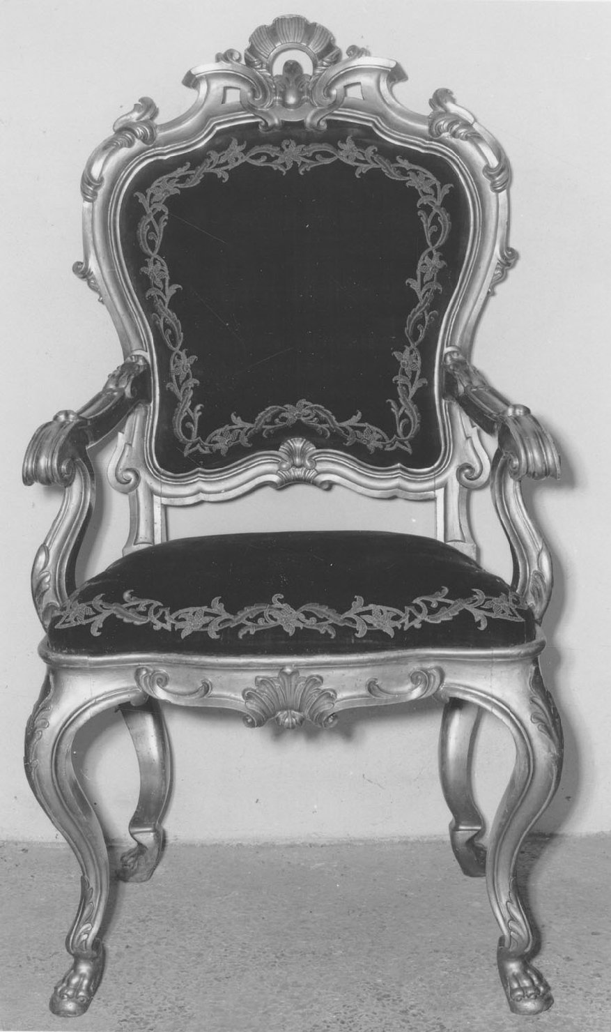 poltrona, elemento d'insieme - manifattura emiliana (sec. XVIII)