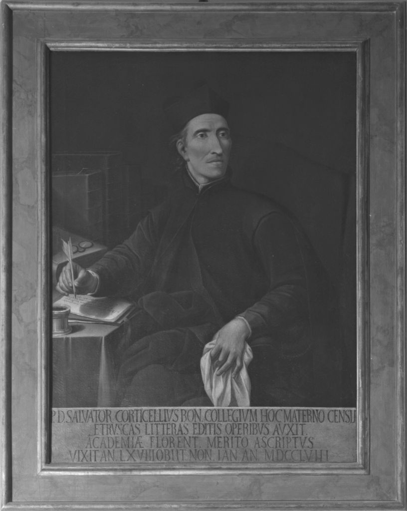 ritratto di padre Salvatore Corticelli (dipinto) - ambito emiliano (sec. XVIII)