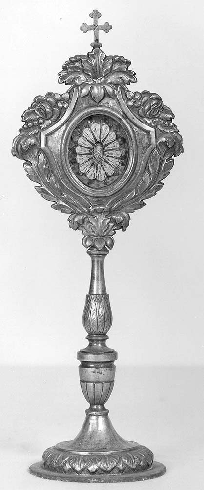 reliquiario - a ostensorio - bottega emiliana (fine/inizio secc. XIX/ XX)
