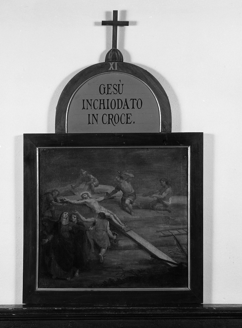 stazioni della via crucis (dipinto, insieme) di Rosa Gian Battista (attribuito) (sec. XVIII)