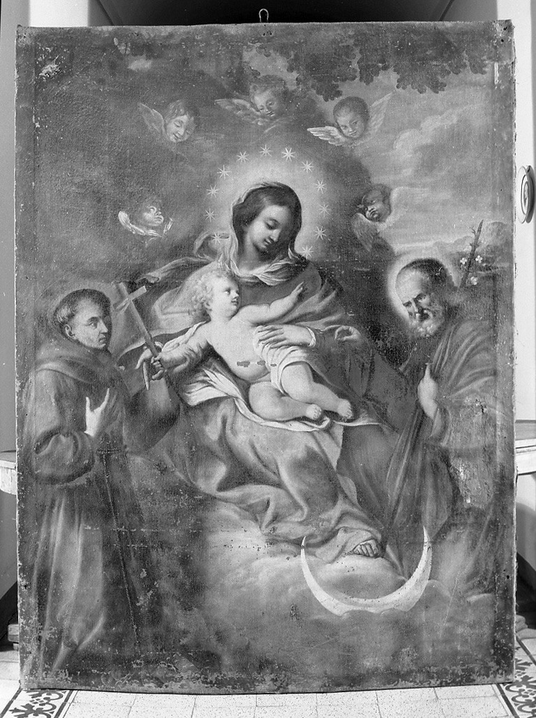 Madonna con Bambino, San Giuseppe e Sant'Antonio da Padova (dipinto) - ambito emiliano-romagnolo (sec. XVIII)