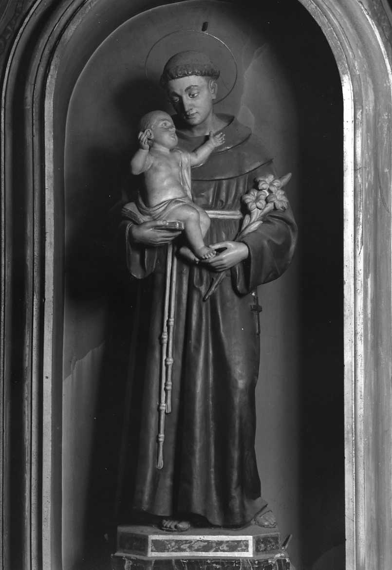 Sant'Antonio da Padova con il bambino (statua) - bottega emiliano-romagnola (secc. XIX/ XX)