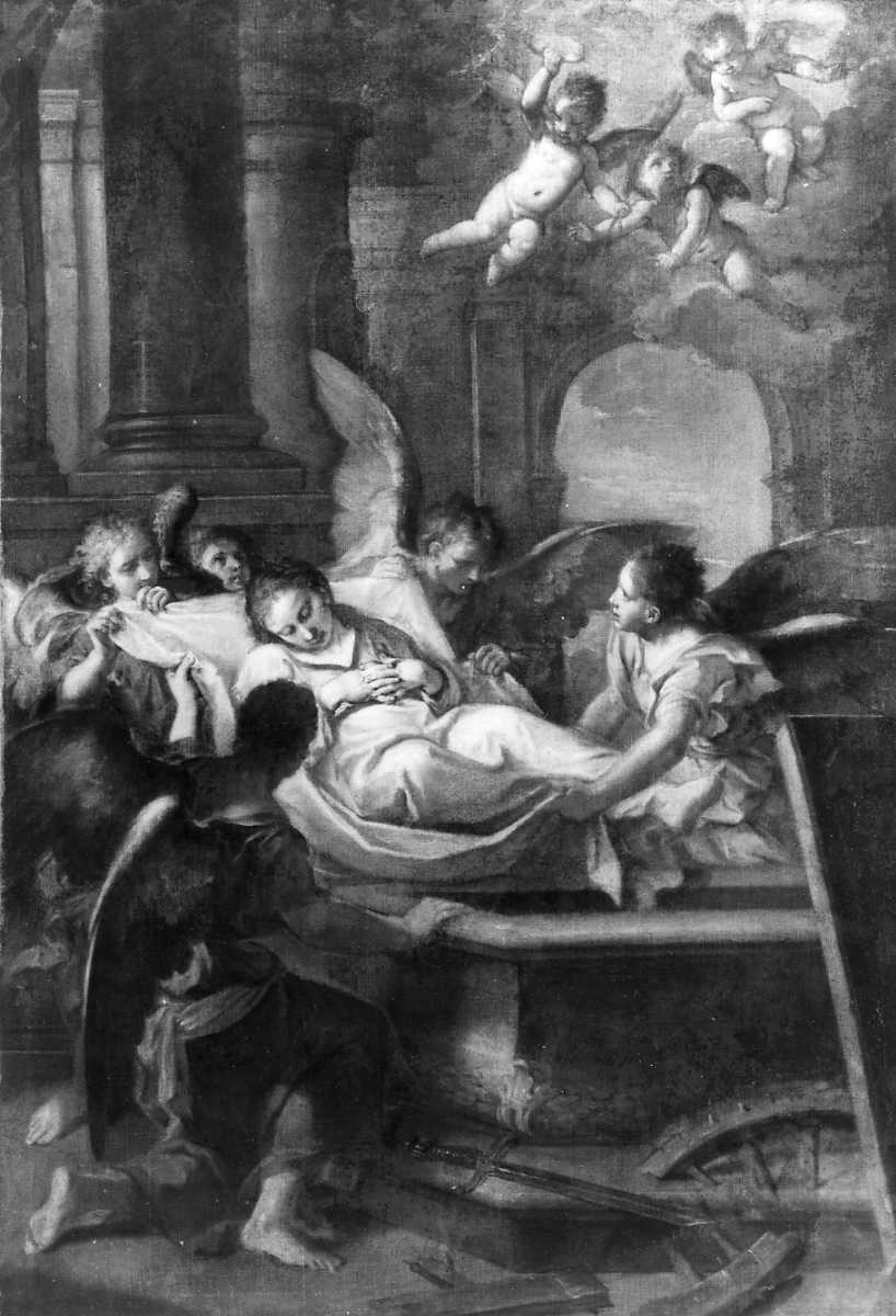 Sepoltura di Santa Caterina d'Alessandria (dipinto) di Graziani Ercole il Giovane (prima metà sec. XVIII)