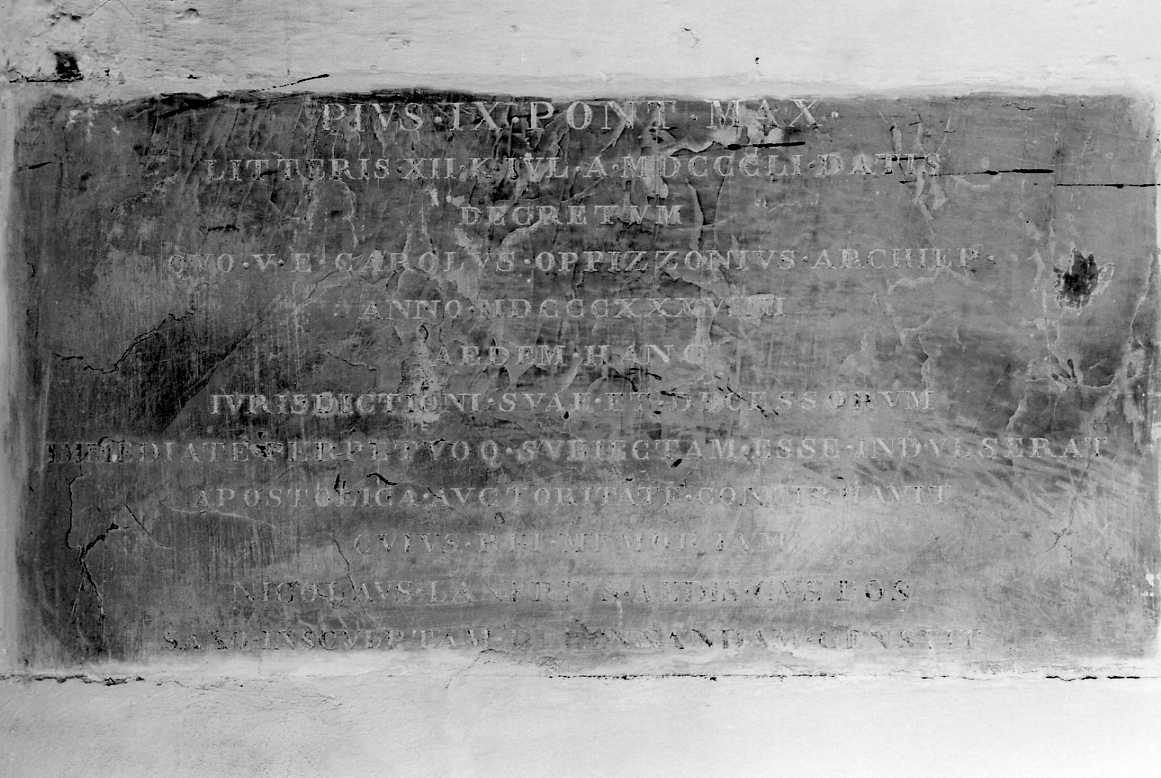 lapide celebrativa - manifattura bolognese (sec. XIX)