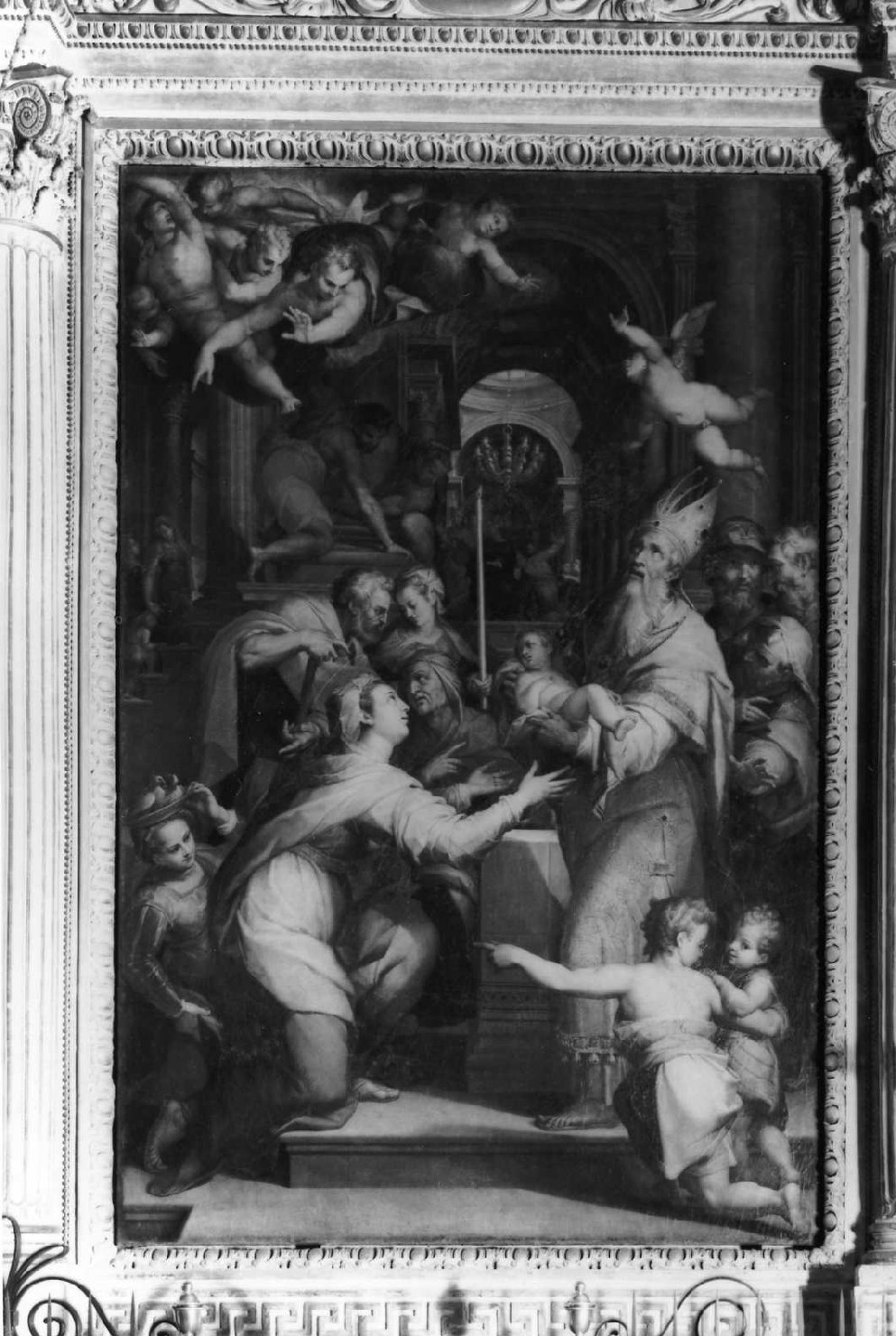 Presentazione di Gesù al tempio (pala d'altare) di Samacchini Orazio (sec. XVI)