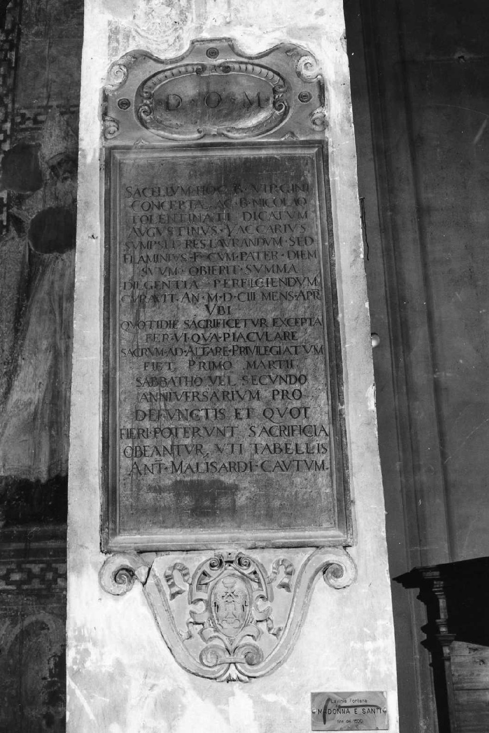 lapide celebrativa - ambito bolognese (sec. XVII)