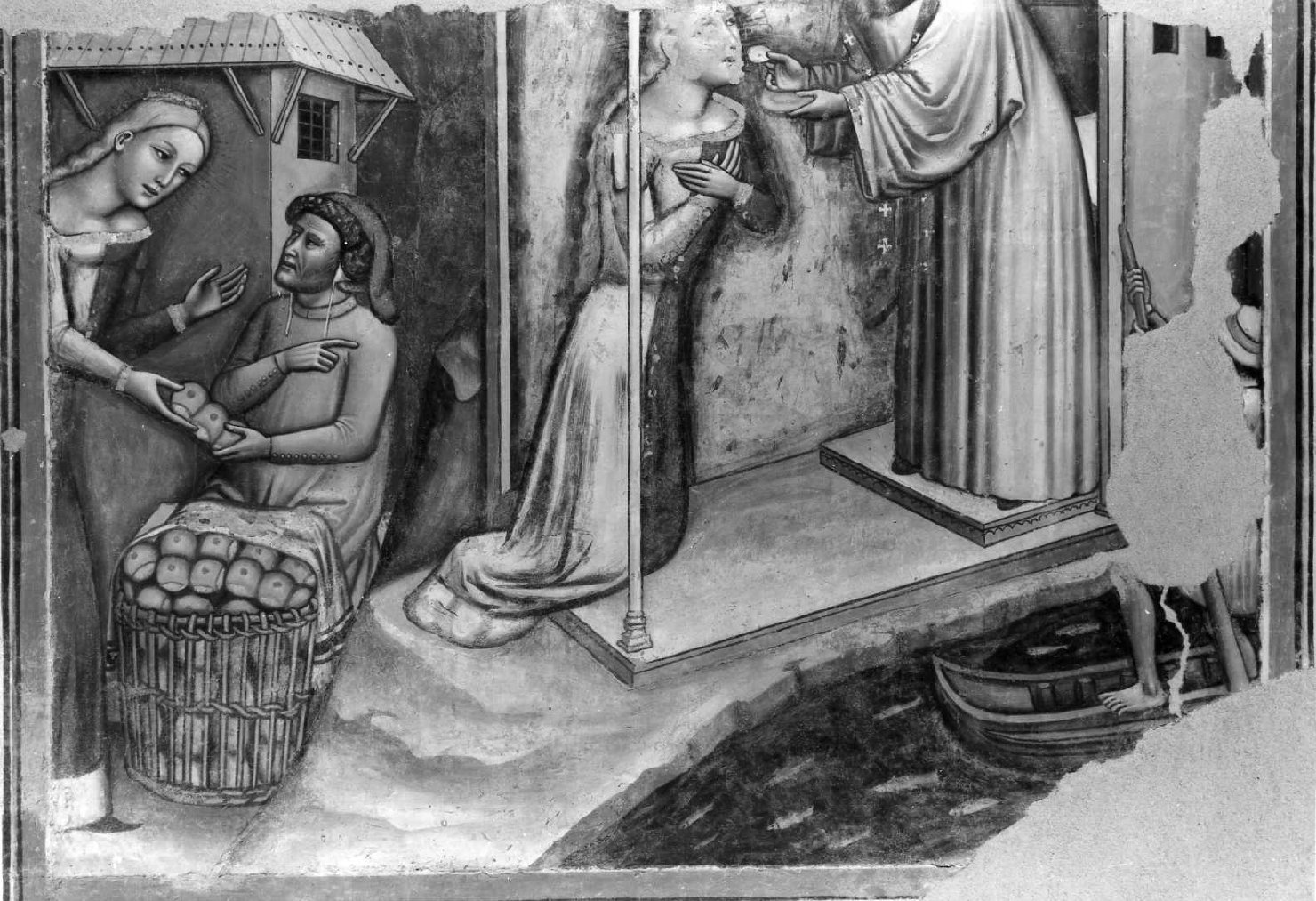 elemosina di Santa Maria Egiziaca (dipinto) di Cristoforo da Bologna (sec. XIV)
