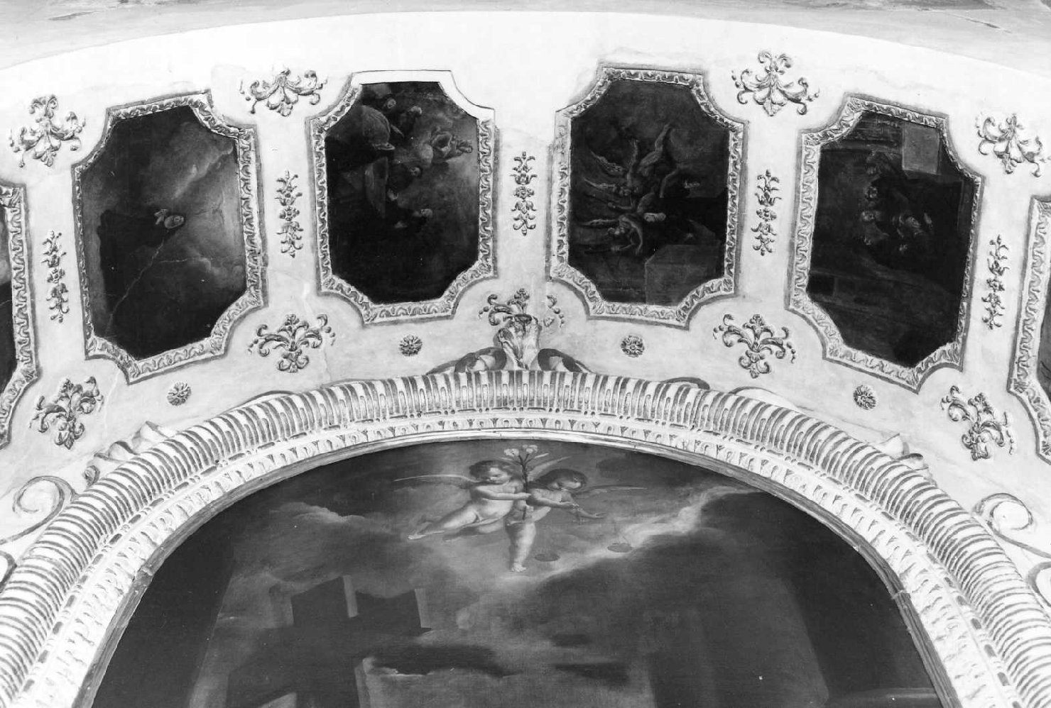 Storie della Beata Chiara da Montefalco (decorazione plastico-pittorica, complesso decorativo) di Righetti Mario (sec. XVII)