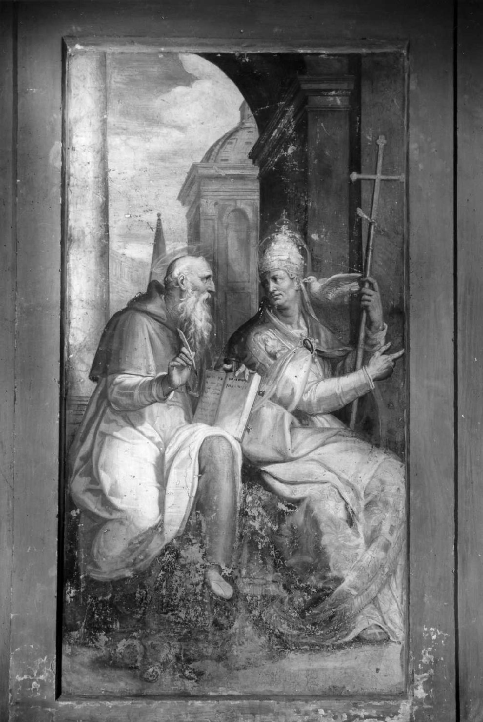 San Gregorio Magno e San Girolamo (dipinto) di Sabatini Lorenzo detto Lorenzino da Bologna (sec. XVI)
