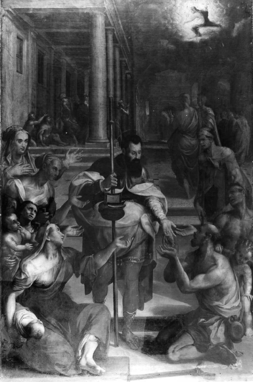 Elemosina di Sant'Alessio (pala d'altare) di Fontana Prospero (sec. XVI)