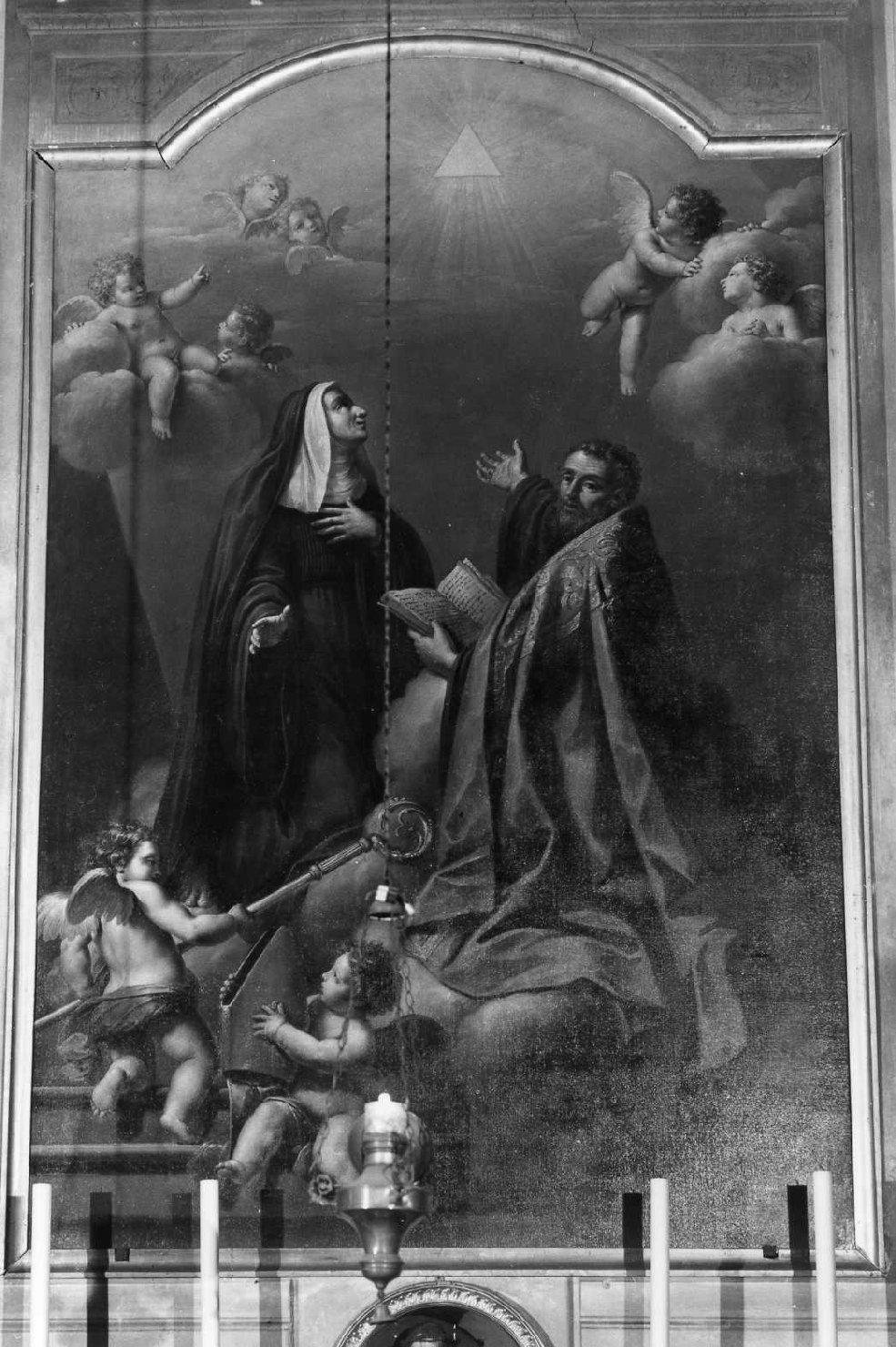 Sant'Agostino e Santa Monica (pala d'altare) di Rossi Antonio (metà sec. XVIII)