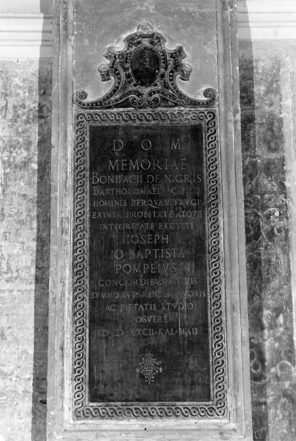 lapide celebrativa - ambito bolognese (sec. XVII)