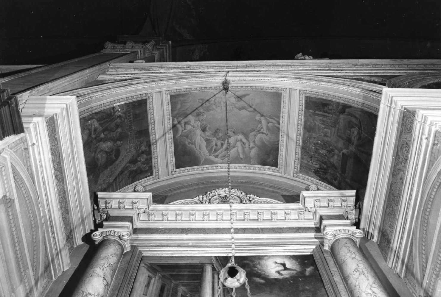 Cristo in gloria fra angeli; due fatti della vita di Sant'Alessio (dipinto) di Fontana Prospero (sec. XVI)