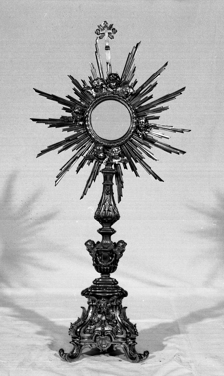 ostensorio - a raggiera - ambito bolognese (secc. XVIII/ XIX)