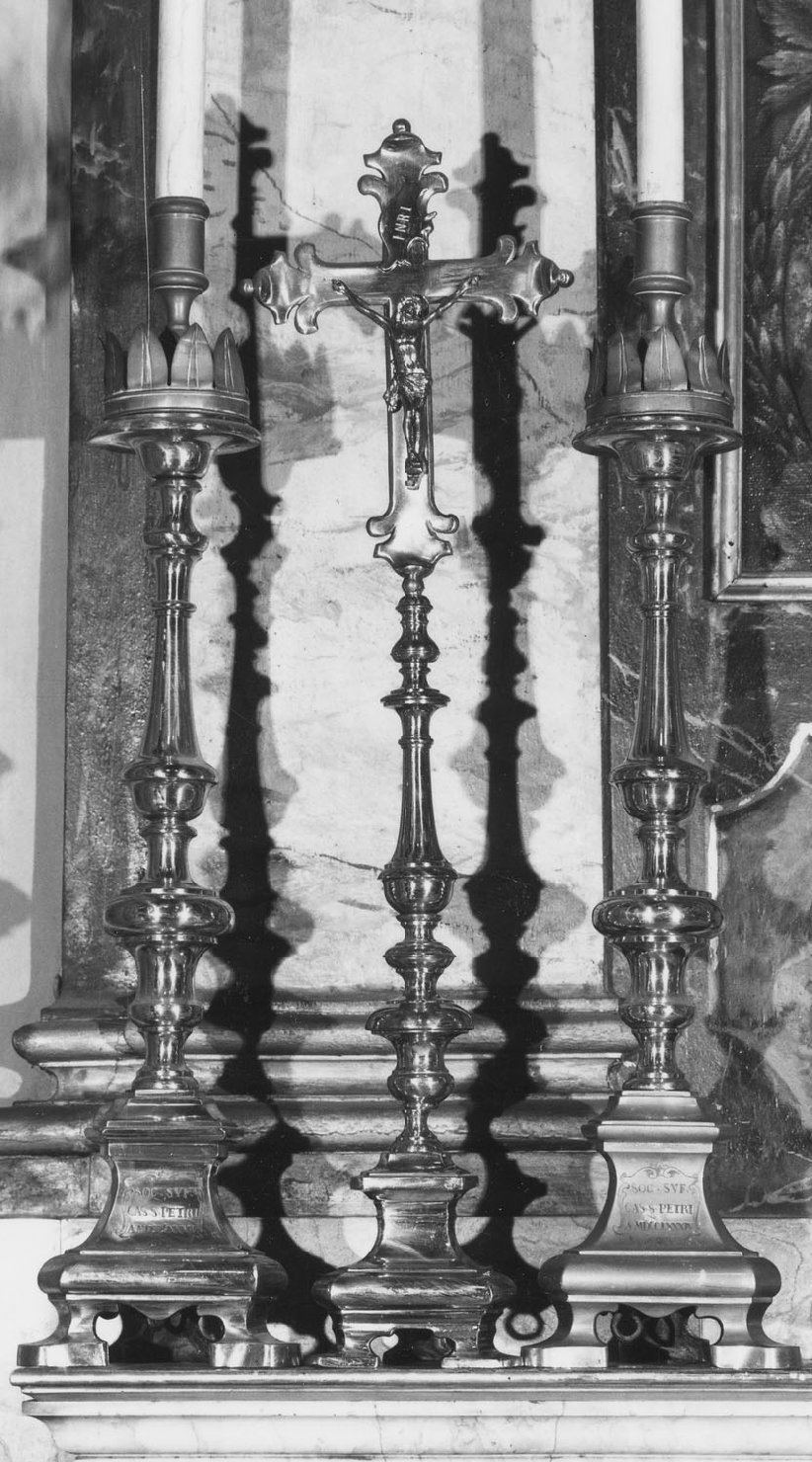 candeliere d'altare, serie - bottega emiliana (seconda metà sec. XVIII)