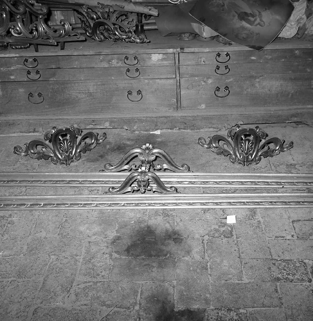 asta di baldacchino processionale, insieme - manifattura emiliana (sec. XIX)