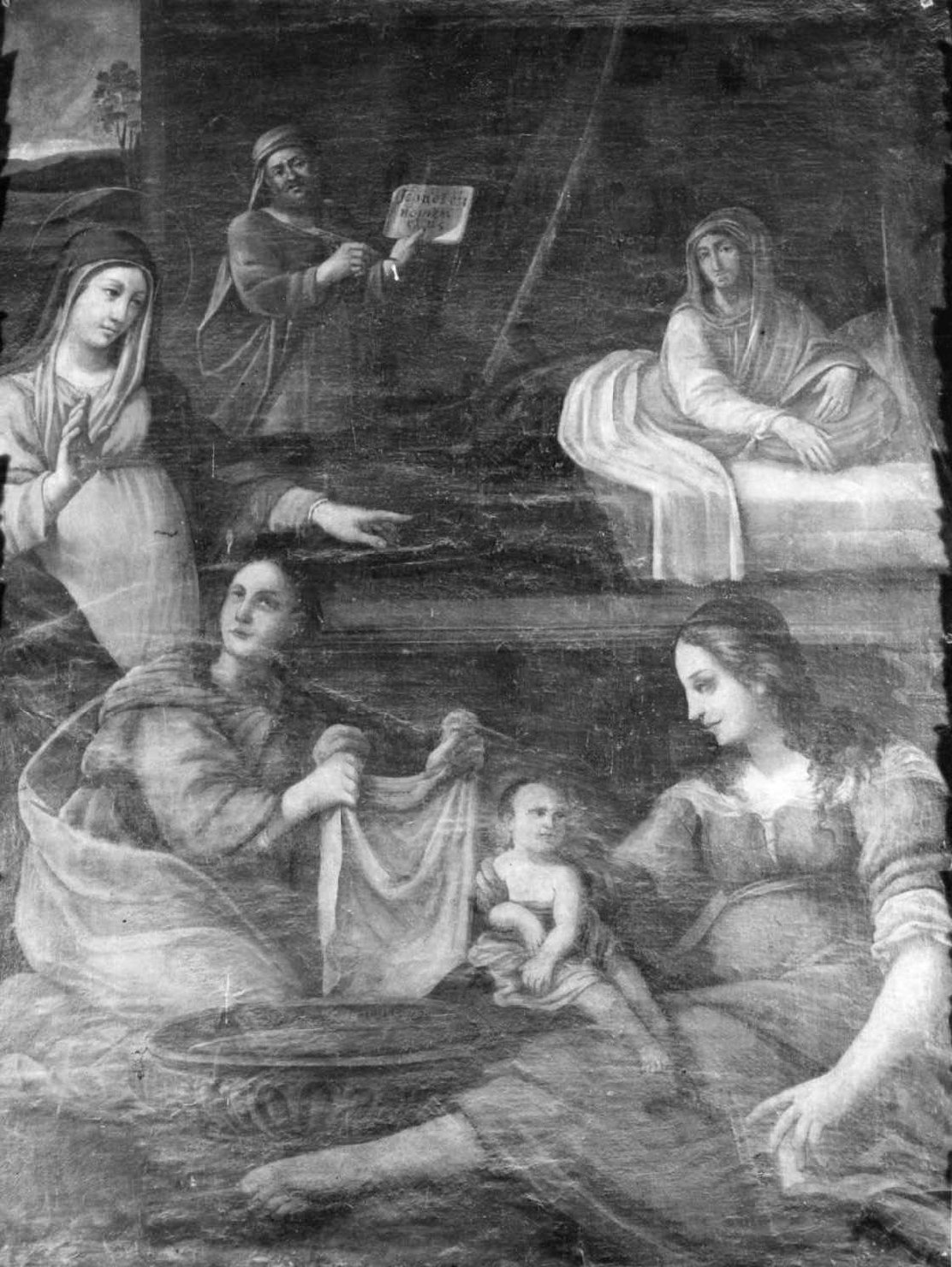 nascita di San Giovanni Battista (dipinto) di Sirani Giovanni Andrea (sec. XVII)