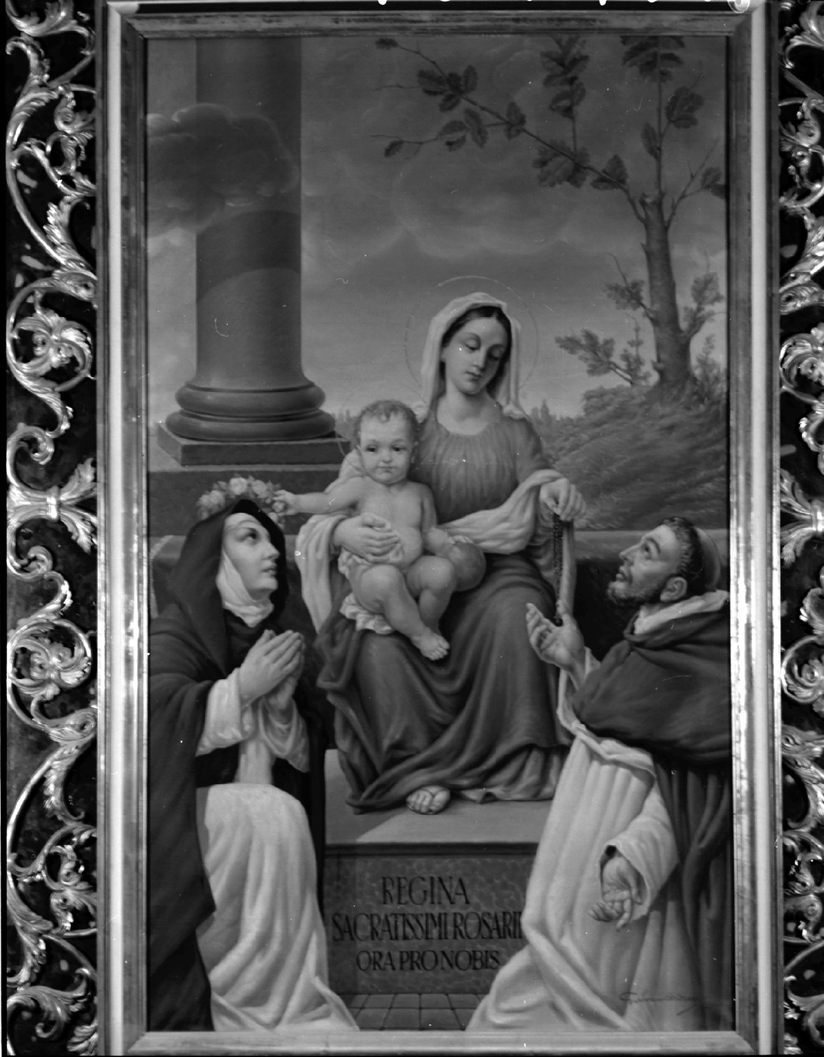 Madonna di Guadalupa, Madonna del Rosario con san Domenico e santa Rosa da Lima (pala d'altare) di Vallejo Francesco Antonio (sec. XVIII)