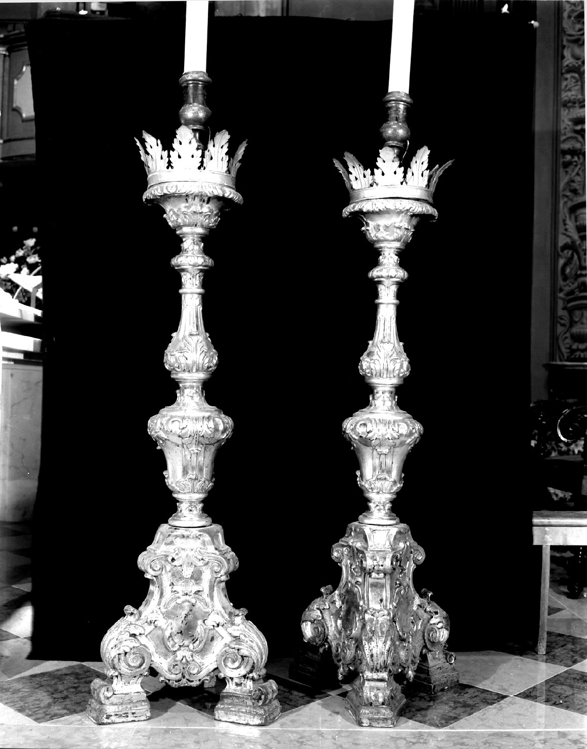 candeliere d'altare - manifattura bolognese (metà sec. XVIII)