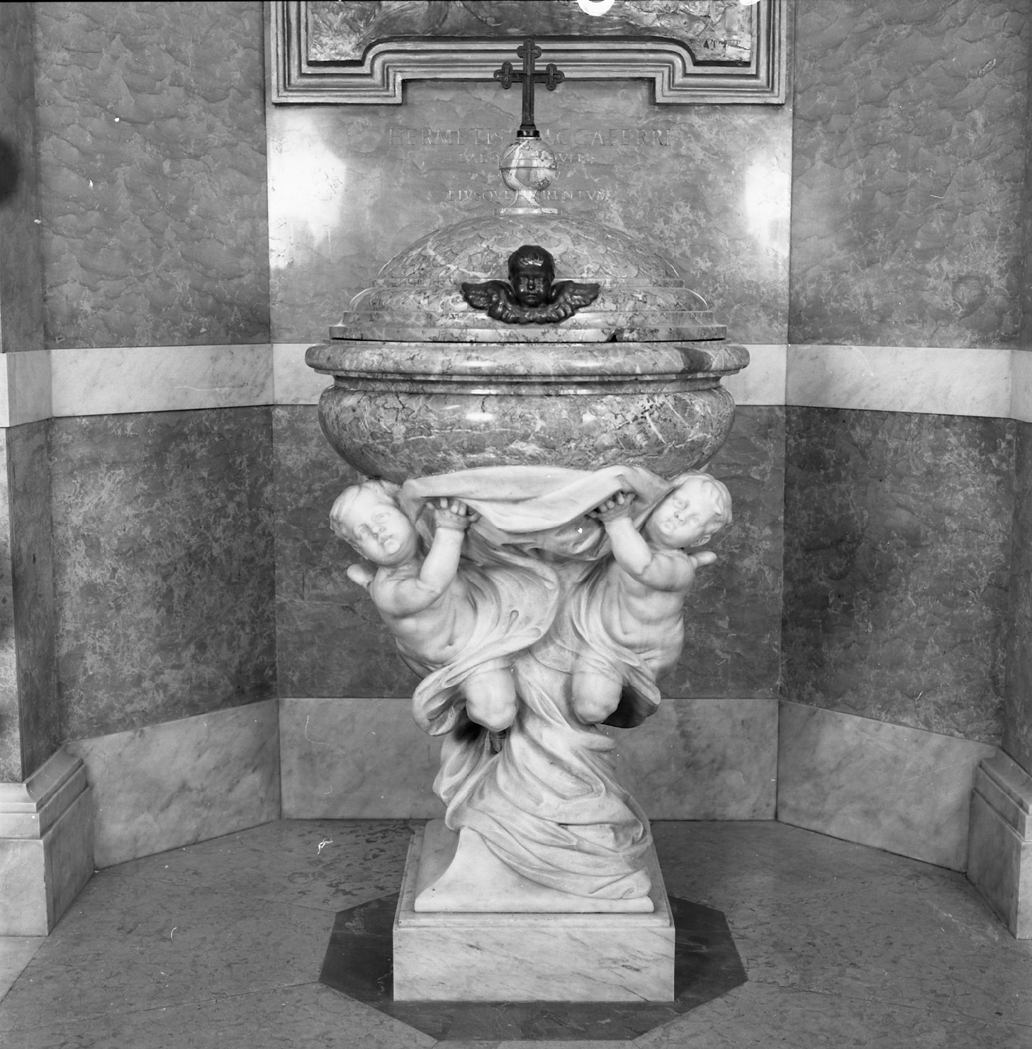 fonte battesimale - manifattura bolognese (prima metà sec. XX)