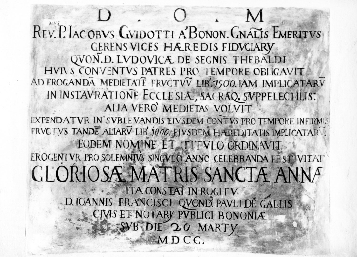 lapide - manifattura emiliana (sec. XVIII)