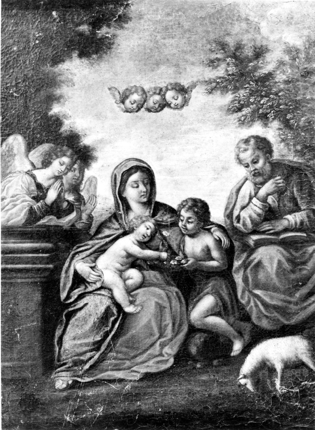sacra famiglia (dipinto) di Albani Francesco (attribuito) (sec. XVII)