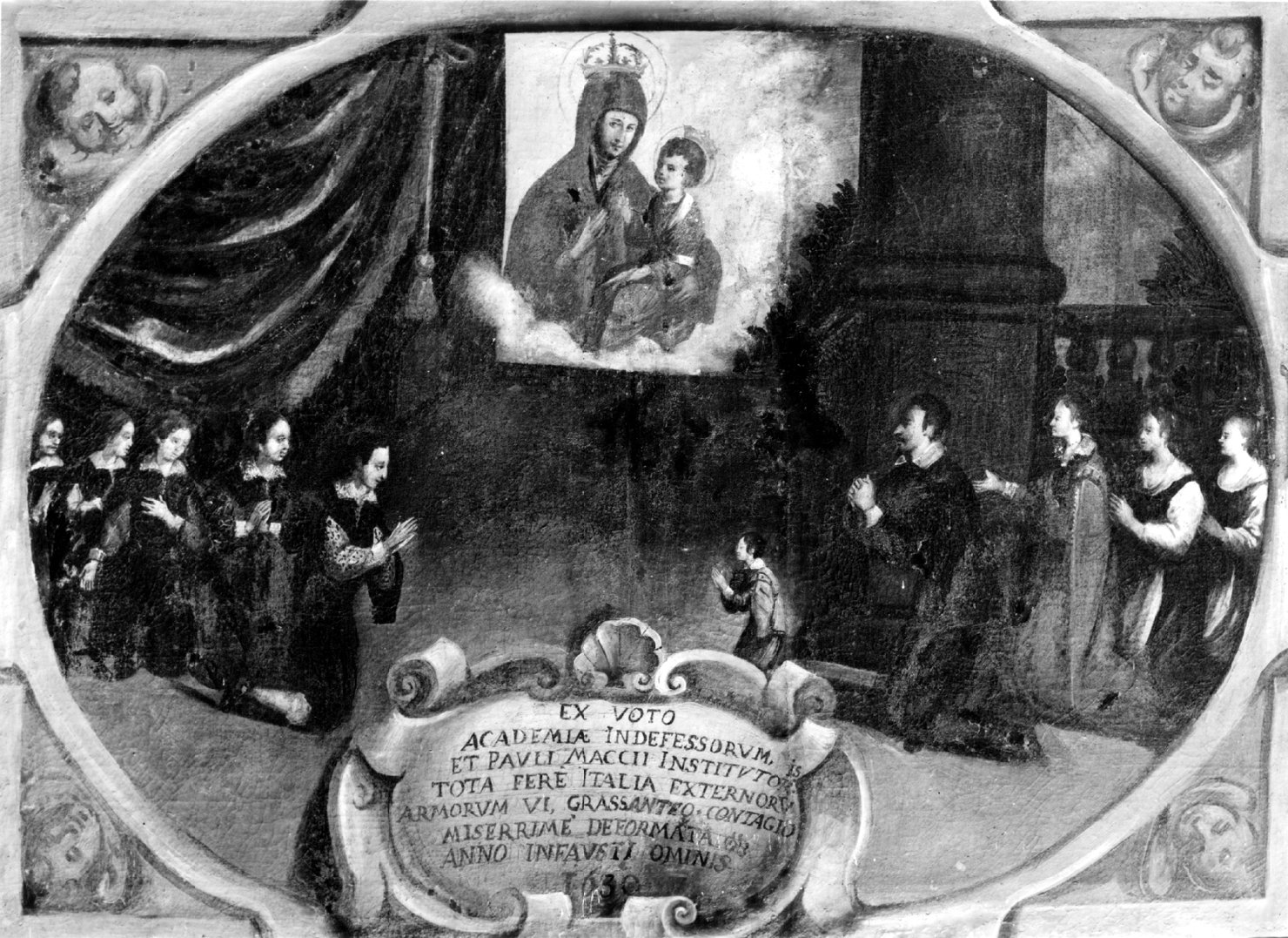 la B.V. di San Luca e devoti (dipinto) - ambito bolognese (sec. XVII)