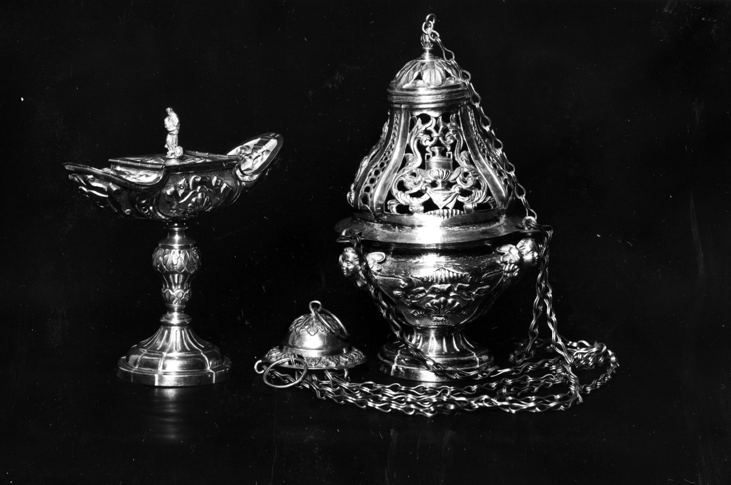 navicella portaincenso - manifattura emiliana (sec. XIX)