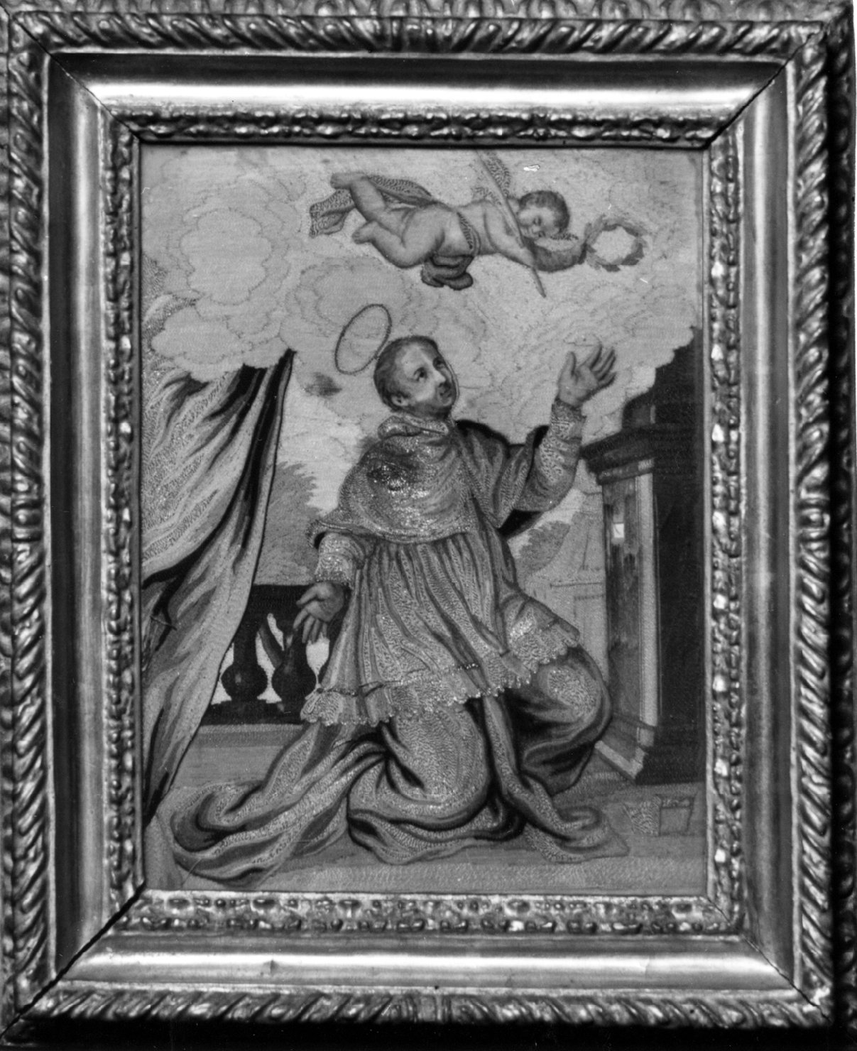 santi; angeli (dipinto, serie) - ambito emiliano (sec. XVIII)