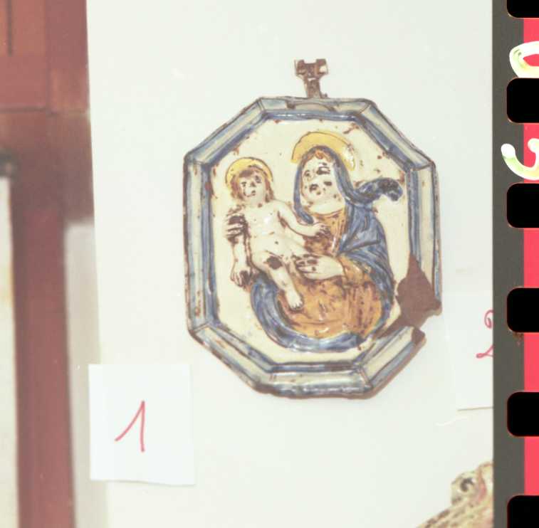 Madonna con Bambino (targa devozionale) - bottega romagnola (prima metà sec. XVIII)