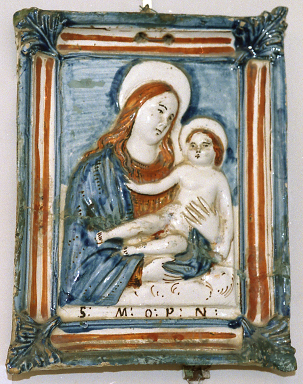 Madonna con Bambino (targa devozionale) - manifattura imolese (metà sec. XVIII)