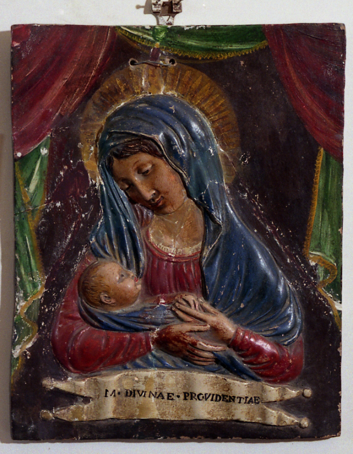 Madonna con Bambino (targa devozionale) - manifattura imolese (seconda metà sec. XIX)