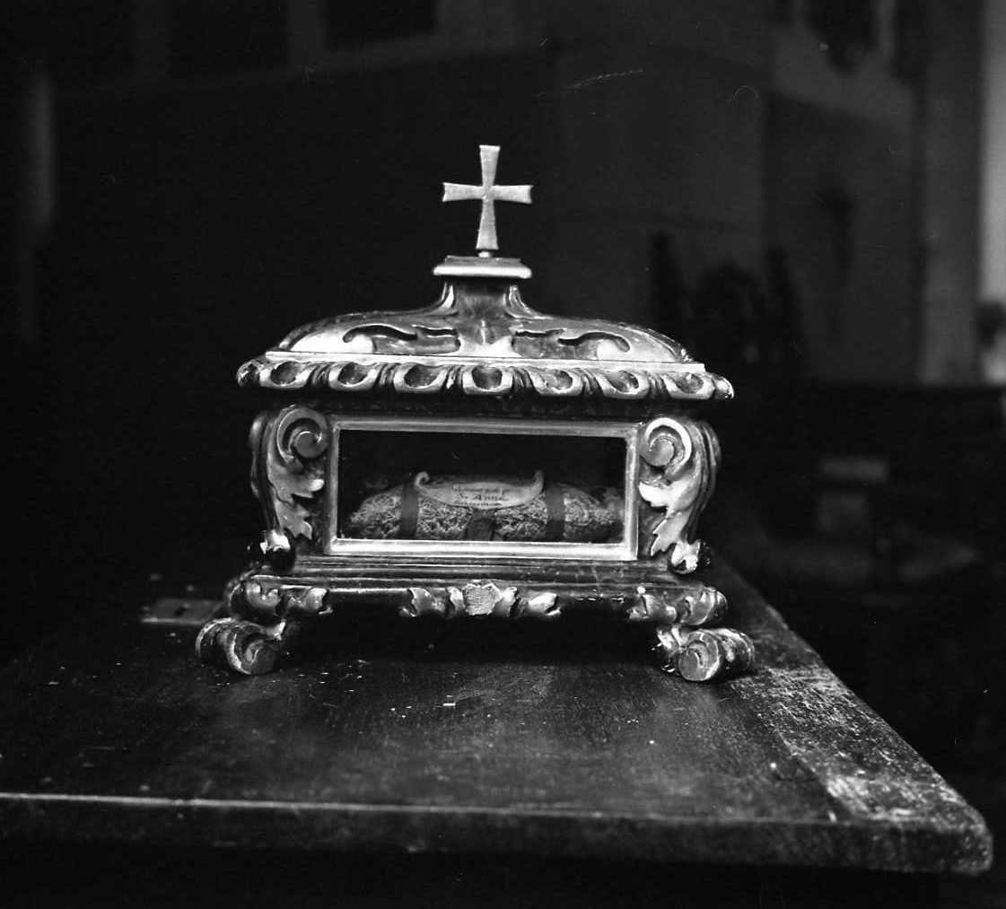 reliquiario a teca - a cofanetto - bottega bolognese (sec. XVIII)