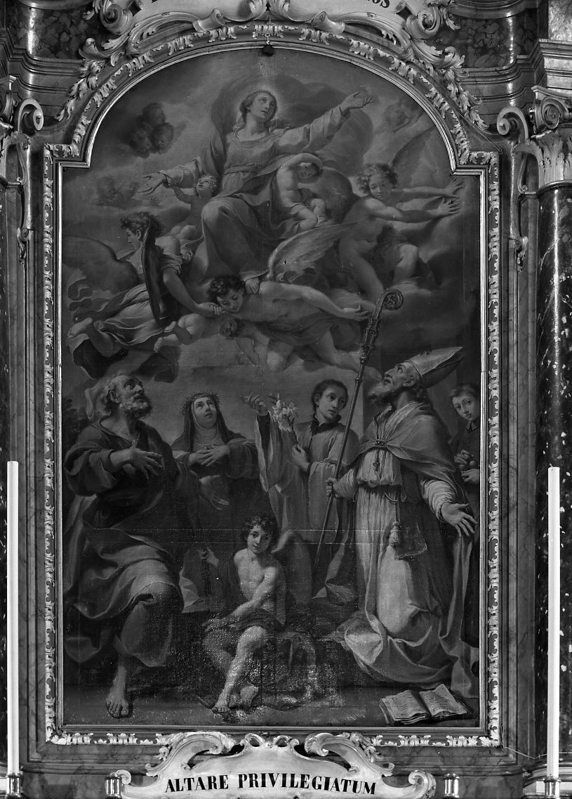 Madonna in gloria tra Santi (dipinto) di Gandolfi Ubaldo (attribuito) (fine/inizio secc. XVIII/ XIX)