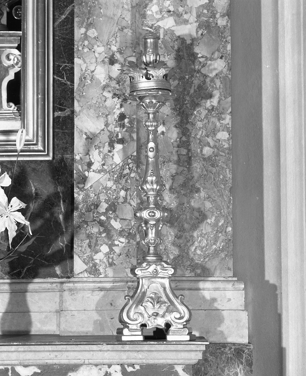 candelabro da chiesa, serie - bottega bolognese (sec. XIX)