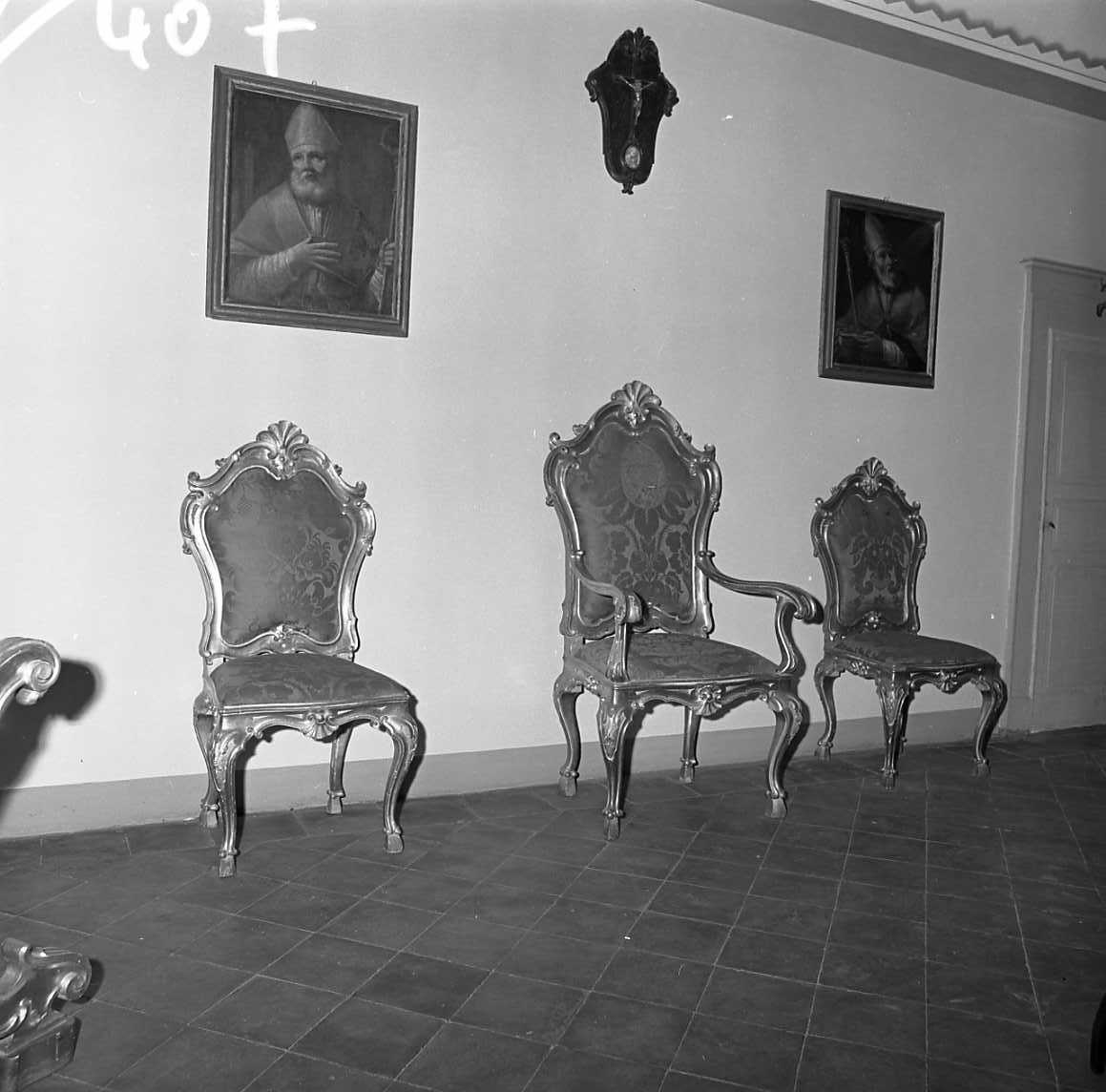 servizio di sedie, insieme - bottega emiliana (sec. XIX)