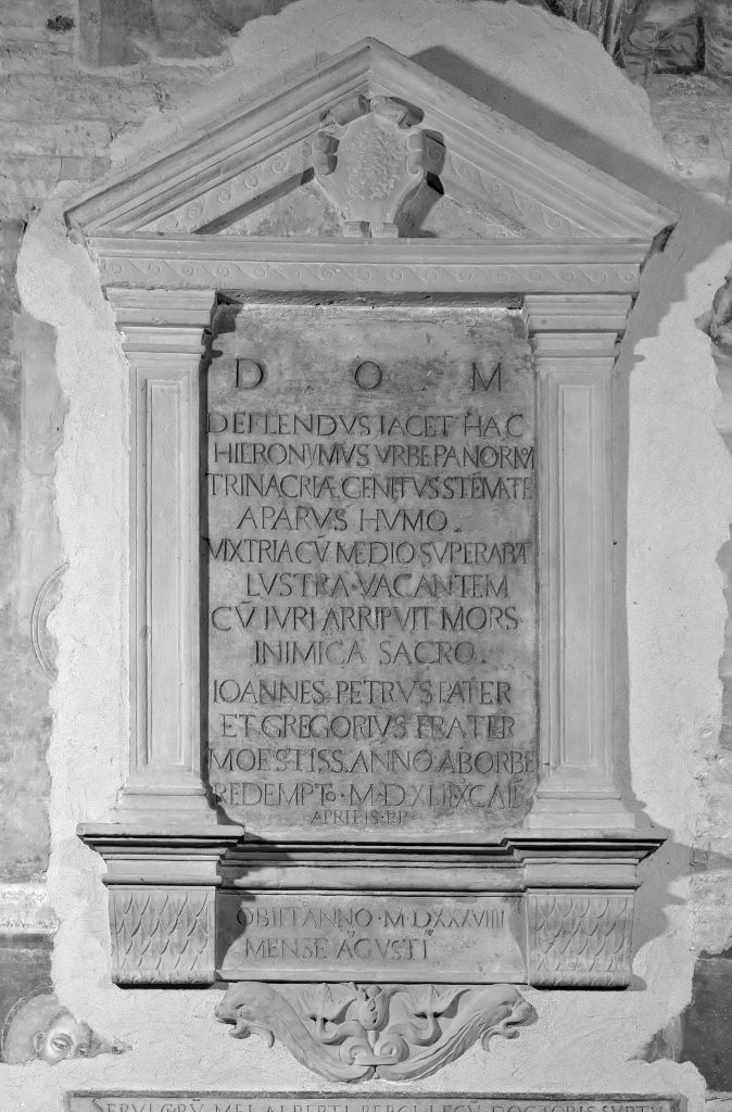 lapide tombale - manifattura bolognese (sec. XVI)