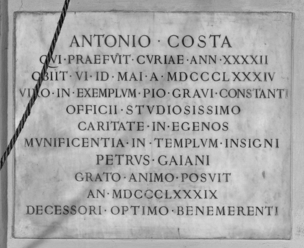 lapide commemorativa - manifattura bolognese (sec. XIX)