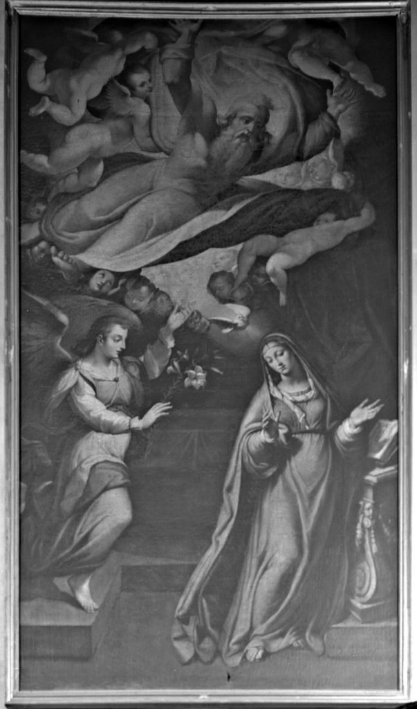 Annunciazione (dipinto) di Passarotti Bartolomeo (seconda metà sec. XVI)