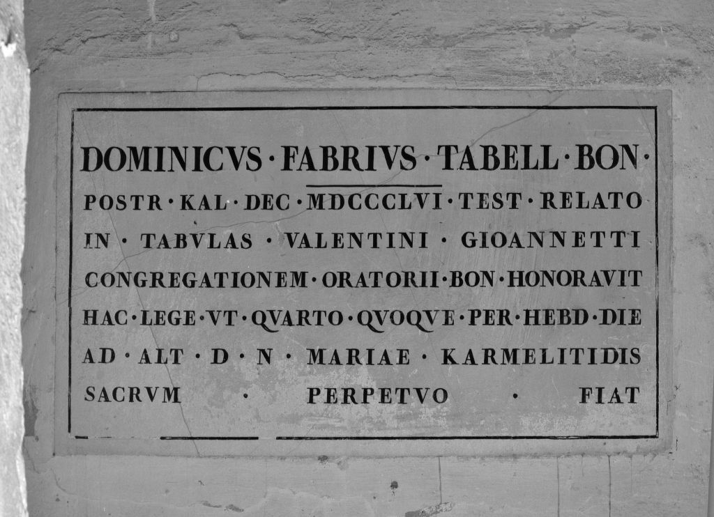 lapide celebrativa - produzione bolognese (sec. XIX)