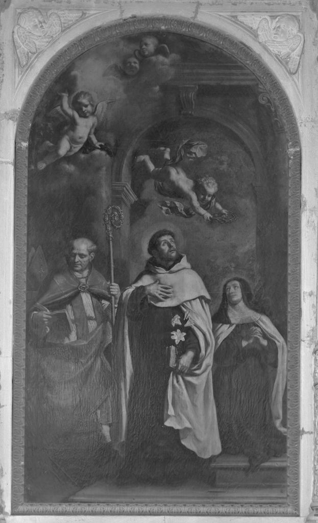 Santa Maria Maddalena de'Pazzi, Sant'Alberto di Trapani, Sant'Andrea Corsini (pala d'altare) di Gennari Cesare (sec. XVII)