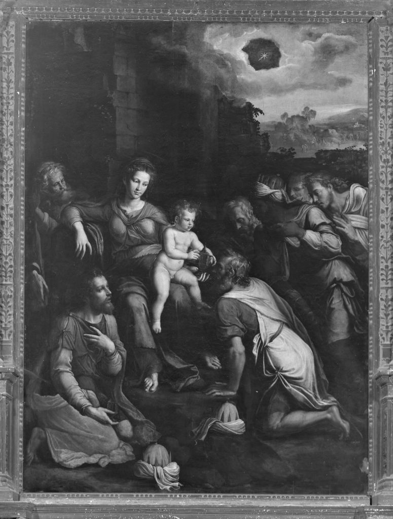 adorazione dei magi (pala d'altare) di Sellari Girolamo detto Girolamo da Carpi (sec. XVI)