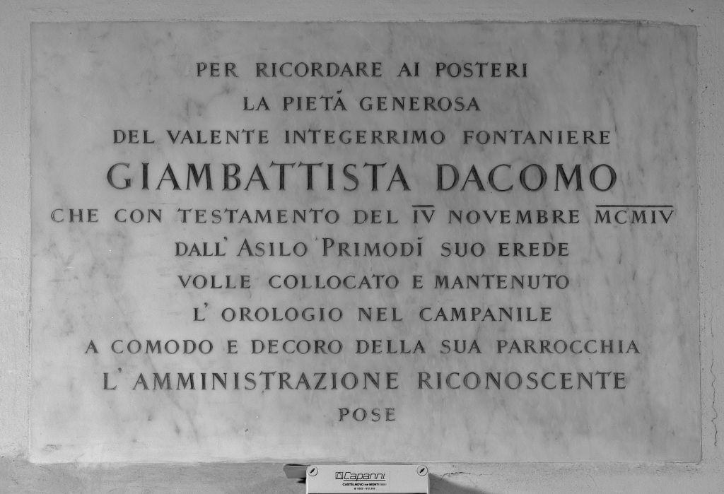 lapide documentaria - produzione bolognese (sec. XX)