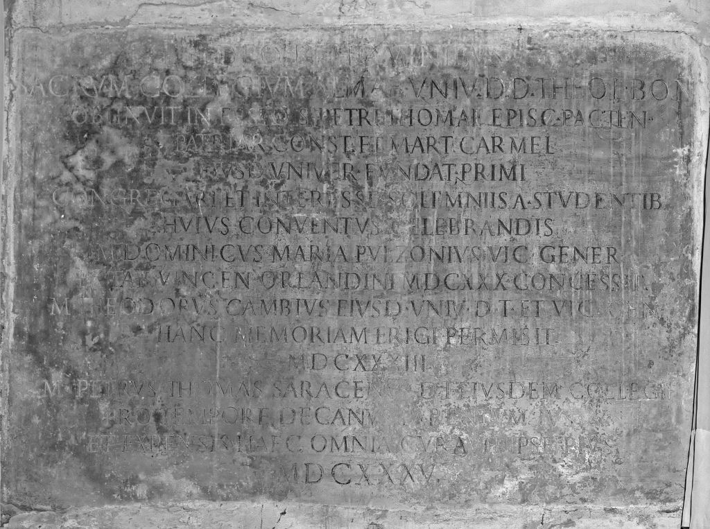 lapide commemorativa - produzione bolognese (sec. XVII)