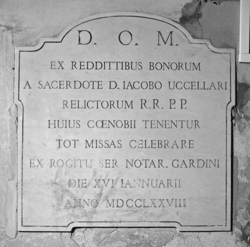 lapide documentaria - produzione bolognese (sec. XVIII)