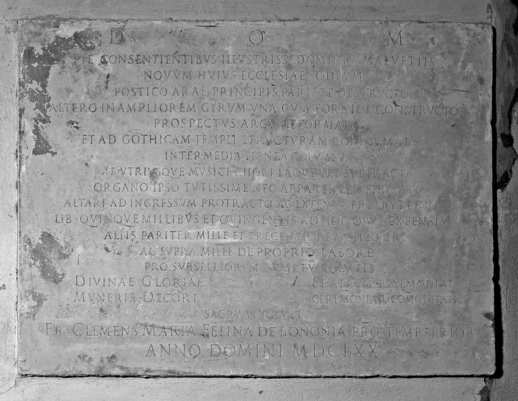 lapide documentaria - produzione bolognese (sec. XVII)