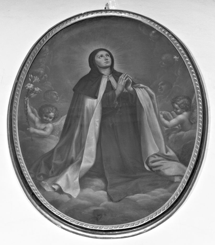 Santa Teresa in preghiera su nubi (dipinto) di Spisanelli Vincenzo (metà sec. XVII)