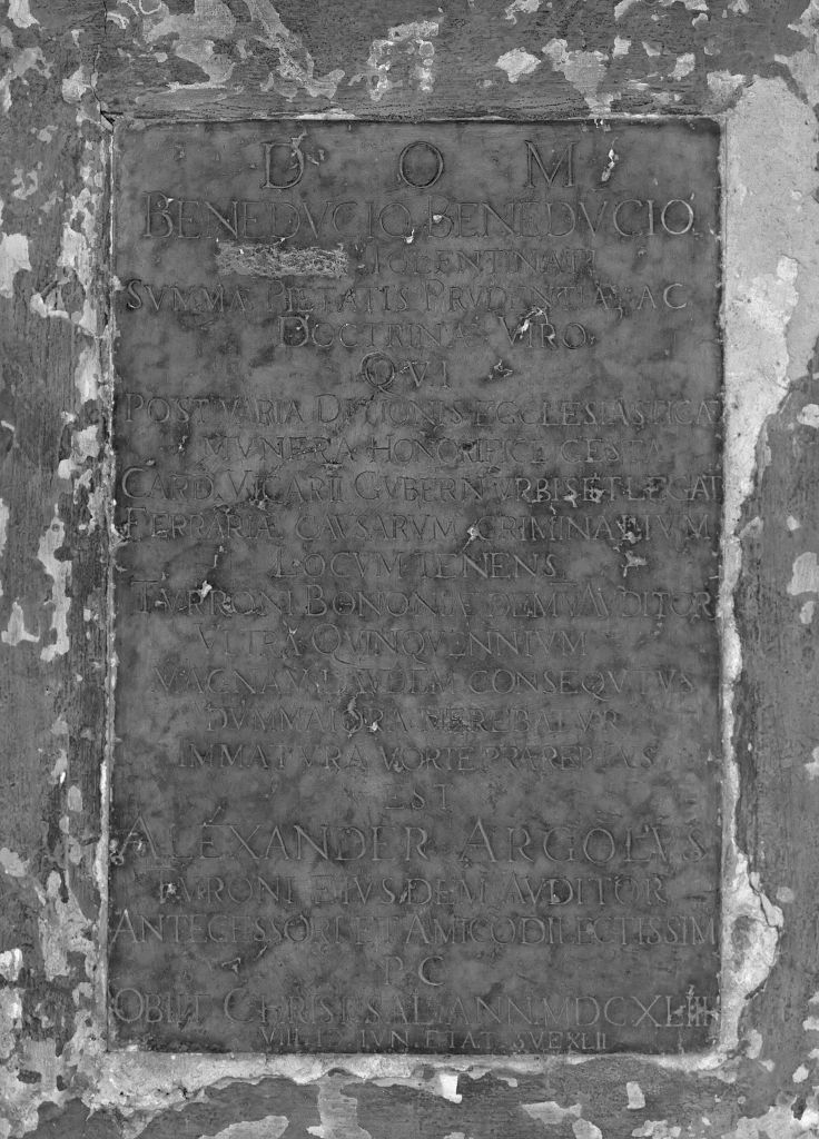 lapide tombale - manifattura bolognese (sec. XVII)