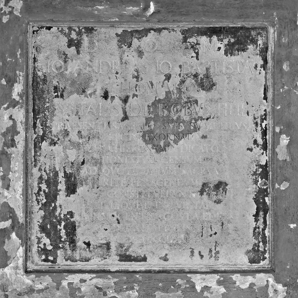 lapide commemorativa - manifattura bolognese (sec. XVI)